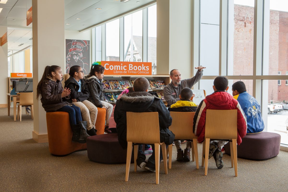 Holyoke Public Library Comic Book Reading Area