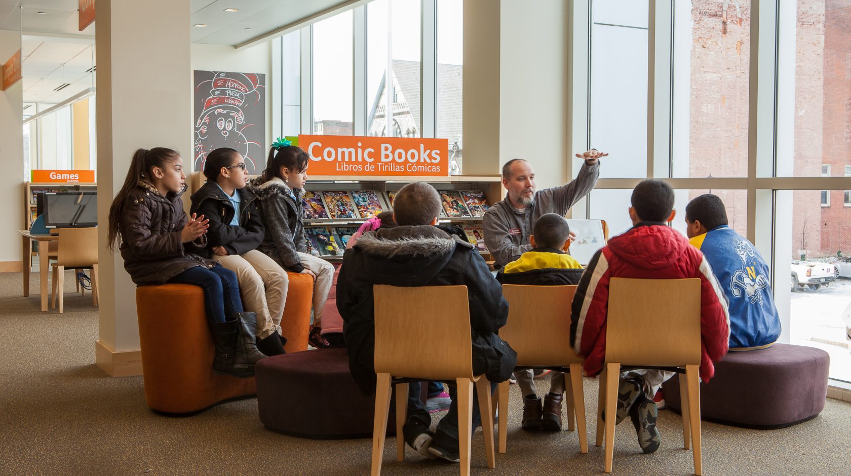 Holyoke Public Library Comic Book Reading Area